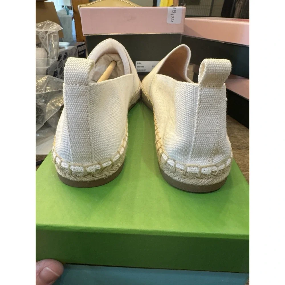 $148 Kate Spade Gavyn Optic White Peony Shoes Espadrille Flats Size 10‎ M